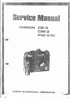 Chinon CE 3 manual. Camera Instructions.